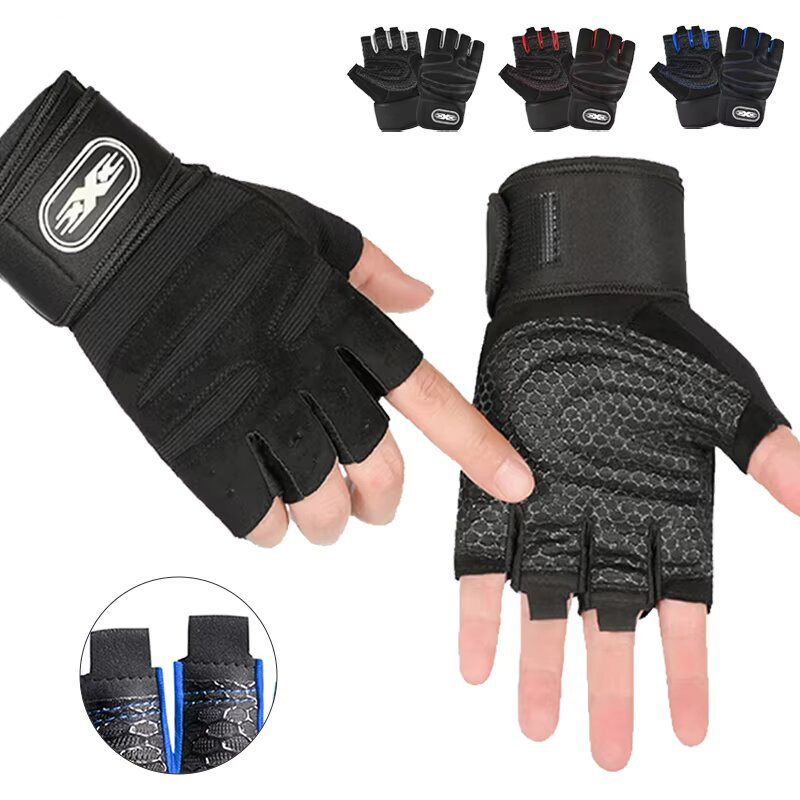 Workout Glove Gym - ワークアウトグローブ メンズ レディース ハーフフィンガーグローブ リストラップ付き スポーツ