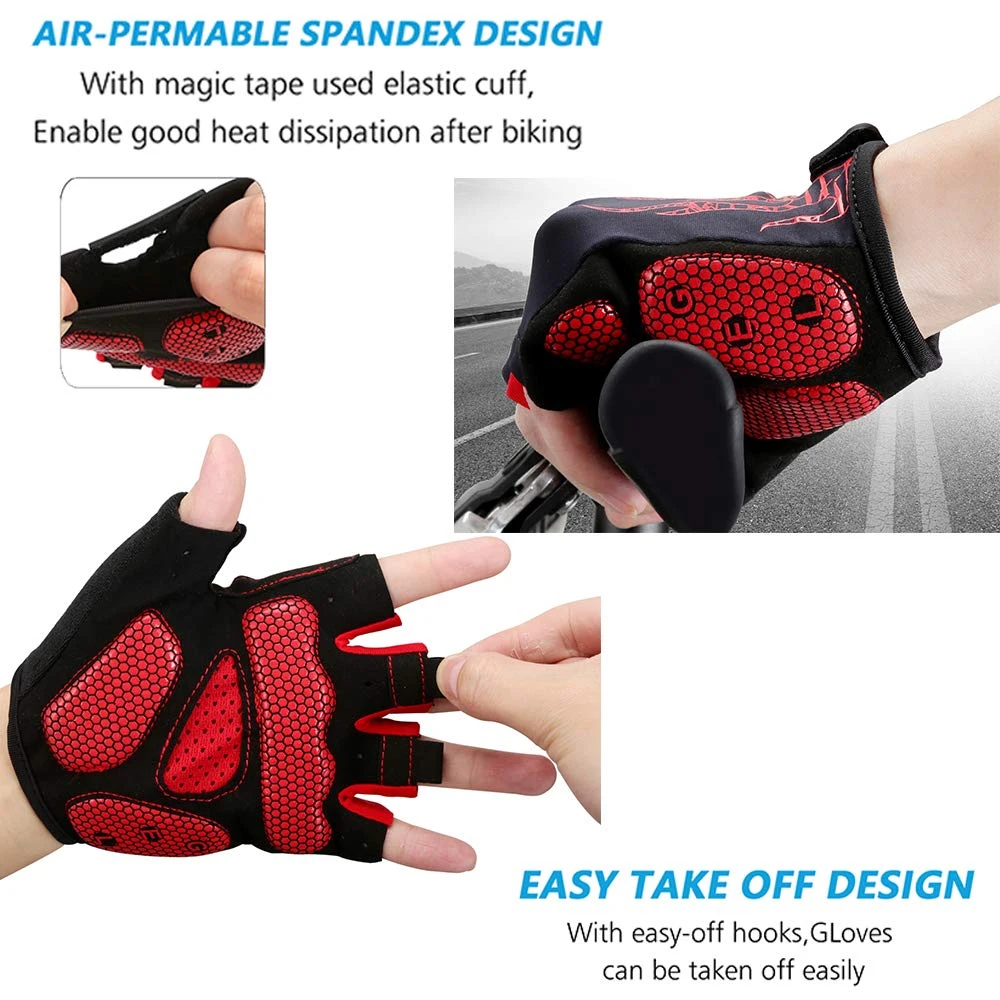 1組のサイクリンググローブ、ハーフフィンガーロードバイクMT - Workout Glove Gym のレビューと価格