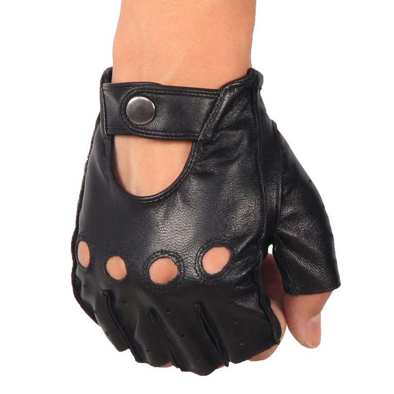 男性用本革ミトン,薄い,滑り止め,通気性,ハーフフィンガー, - Leather Driving Glove のレビューと価格