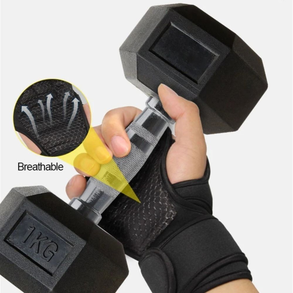滑り止めジムフィットネスグローブ耐摩耗性手首保護ウェイトリフ - Workout Glove Gym のレビューと価格